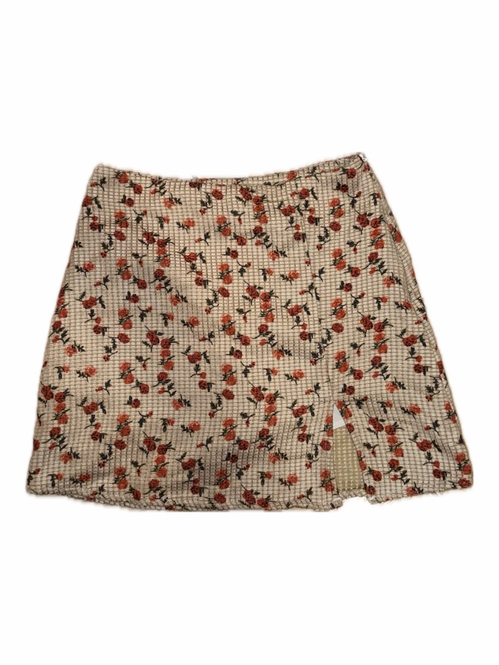 CIDER Floral Mini Skirt in Cream and Coral - Women
